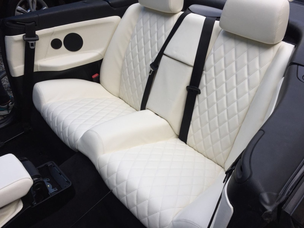 Tapițerie piele alba bmw