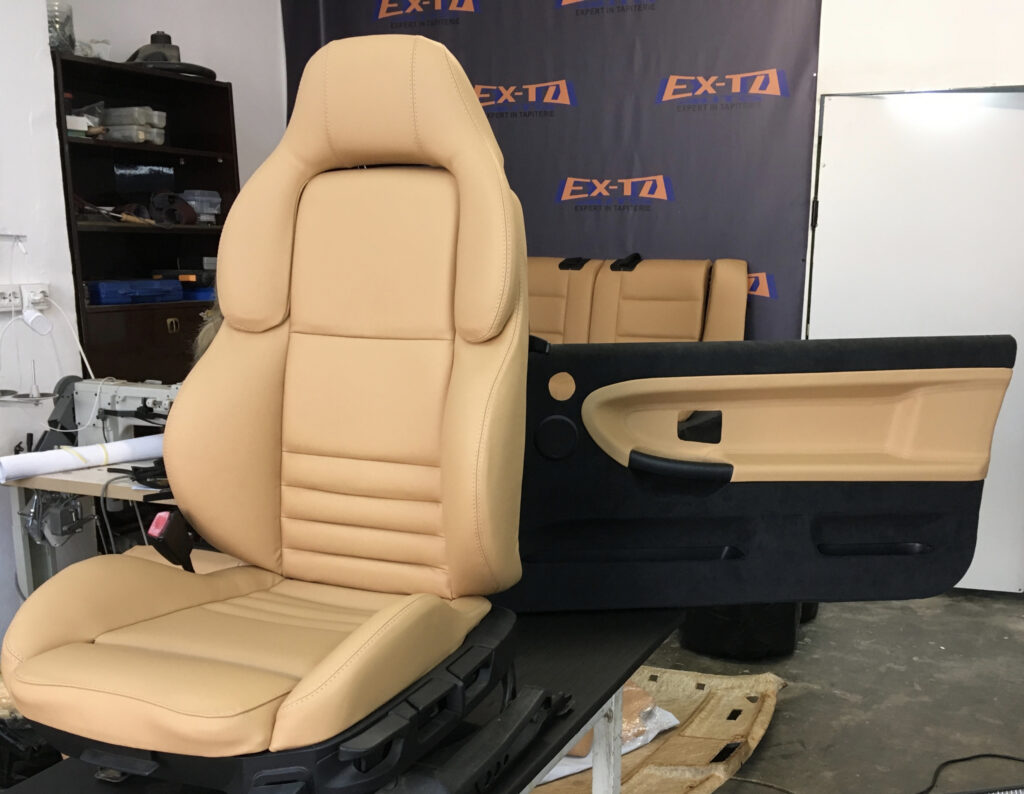 tapițerie piele bmw e 36 crem