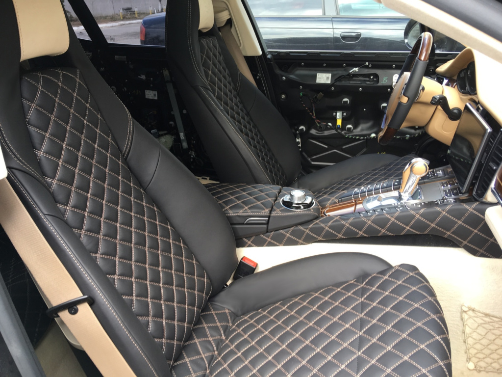 Tapițerie piele custom Porsche