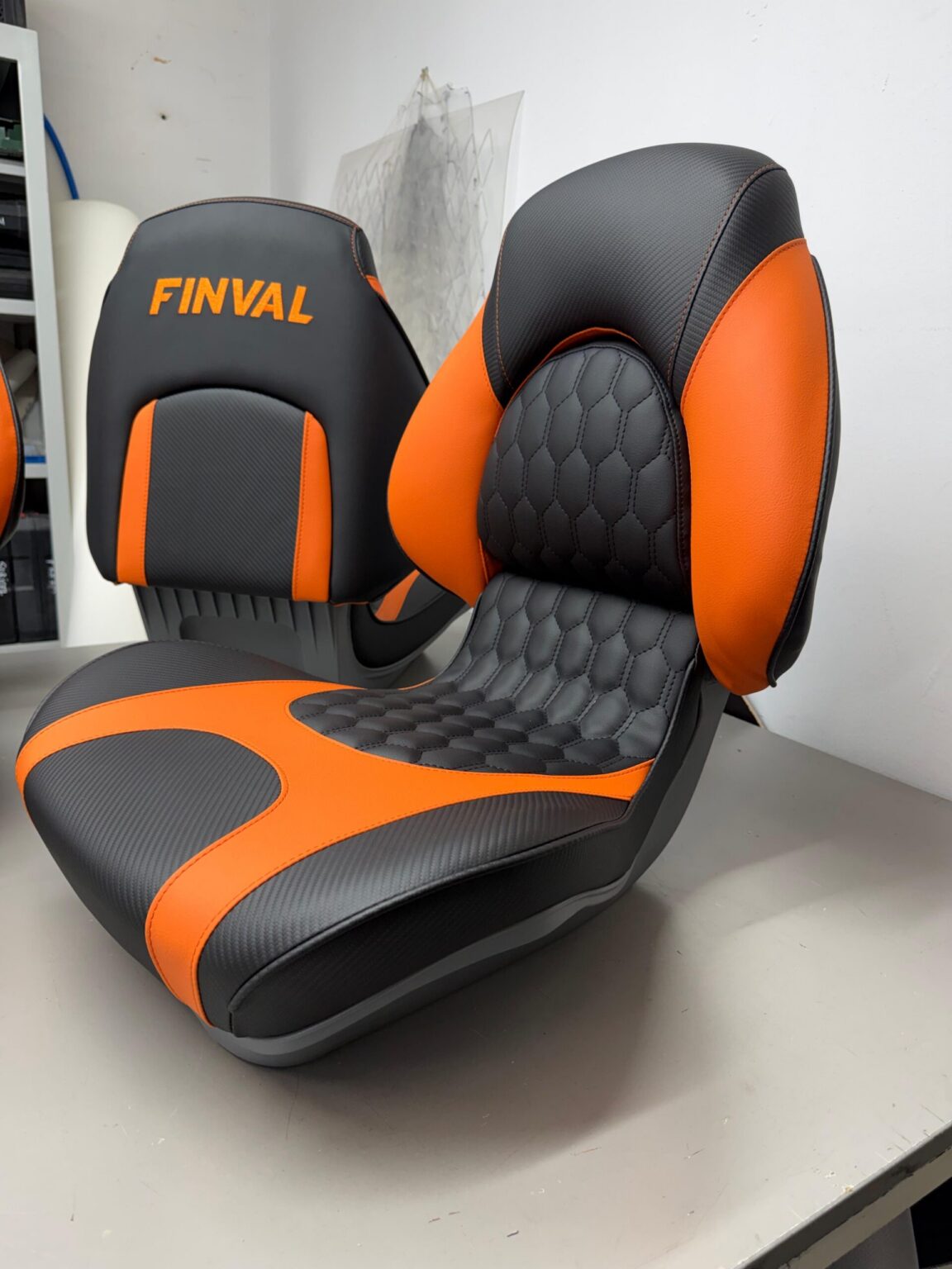 Scaun de ambarcațiune Finval, tapițerie portocaliu cu negru